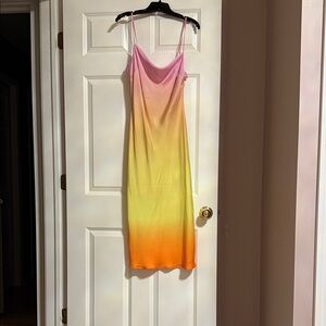 Express Pink and Orange Gradient Dress
